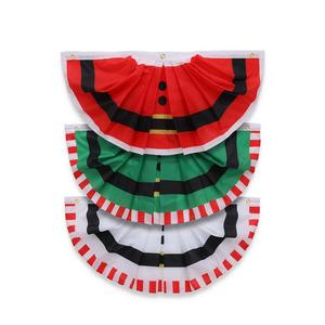 Banderas Navideñas con Volantes Semicirculares, Decoraciones para Patio, Decoraciones para Fiestas, Banderas Festoneadas con Diseño de Papá Noel, Muñeco de Nieve y Duende - Product Image 4