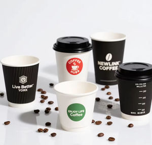 Vaso <span class=keywords><strong>de</strong></span> Papel Desechable Ecológico y Reciclable <span class=keywords><strong>de</strong></span> Doble Pared con Logotipo Personalizado <span class=keywords><strong>para</strong></span> Té y Café con Tapa <span class=keywords><strong>para</strong></span> Bebidas Calientes - Product Image 4