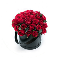 Boîte de fleurs cylindrique en cuir de luxe personnalisée, cadeaux pour la Saint-Valentin, emballage de fleurs, pot de fleurs