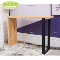 Table de bar en bois massif au design moderne, table basse en bois massif à bord vif, table basse pour la maison et les restaurants