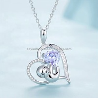Nuevo mono personalizado lindo collar de Amistad circón lujo grabado barato único corazón piedra Natural latón cadena collares