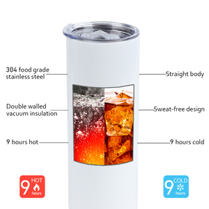 แก้วทัมเบลอสเตนเลสขนาด20ออนซ์พร้อมหลอดสำหรับชากาแฟพิมพ์ซับลิเมชันผนังสองชั้นพิมพ์โลโก้ได้ตามต้องการ B80-0044 - Product Image 3