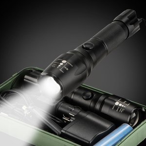 10W T6 XML de aluminio poderoso de largo alcance policía táctica G700 Zoom LED USB <span class=keywords><strong>linterna</strong></span> recargable - Product Image 4