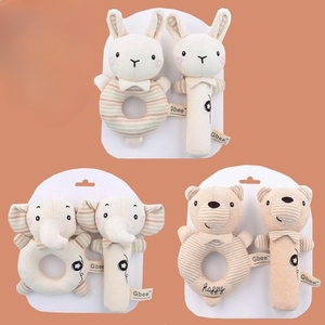 Jouet en peluche <span class=keywords><strong>hochet</strong></span> pour bébé, éducation précoce, animaux, jouets apaisants, hochets pour bébé, clochettes personnalisées, 2023 - Product Image 2