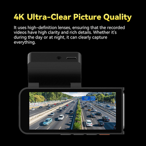 Caméra de tableau de bord 4K HD pour voiture, double objectif avant 4K et arrière 1080P, ouverture F2.0, grand angle 140 degrés, moniteur de stationnement Wi-Fi - Product Image 4