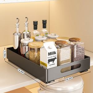 Organiseur coulissant robuste pour cuisine, sans perçage, <span class=keywords><strong>sous</strong></span> l'évier, pour épices, rangement pour armoire de cuisine - Product Image 4