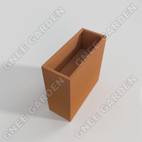 Grand pot à fleurs rectangulaire en acier Corten 610x250x610, séparateur extérieur résistant aux intempéries, style américain, jardinière sur pied personnalisée