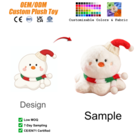Porte-clés personnalisé mignon, bonhomme de neige, pieuvre, créez votre propre porte-clés personnalisé, cadeaux de Noël, peluche de Noël