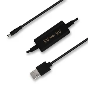 Kabel daya Dc ke USB Pria, kabel ekstensi konverter 5V ke 9V 12V