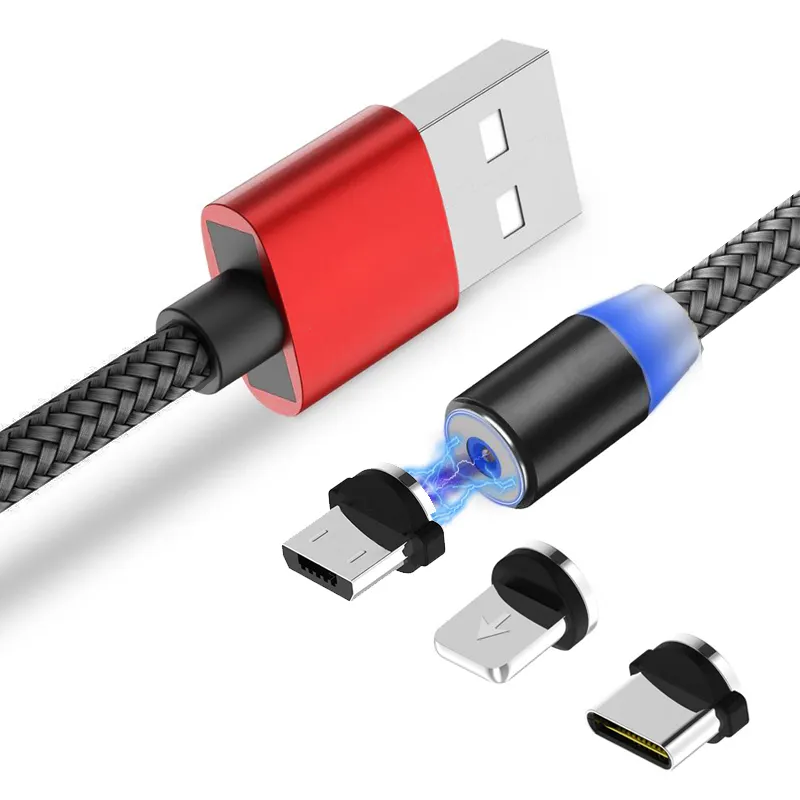 Kabel 3 In 1 Tipe-C USB Kabel Pengisian Magnetik