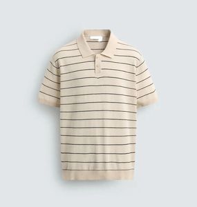 TAOP&ZA 2026 Nuovo Arrivo Estivo Maglione da <span class=keywords><strong>Uomo</strong></span> a Collo Alto Versatile a Maniche Corte in Maglia a Costine a Righe Vestibilità <span class=keywords><strong>Slim</strong></span> 3284419 - Product Image 1