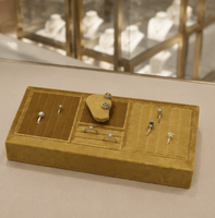 Plateaux de présentation de bijoux carrés en velours personnalisés, modernes et magnétiques, avec logo imprimé, empilables, pour l'organisation des placards, commodes et tiroirs