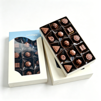 Boîte d'emballage personnalisée en gros avec fenêtre transparente pour bonbons, chocolats et barres chocolatées aux fraises, avec couvercle transparent