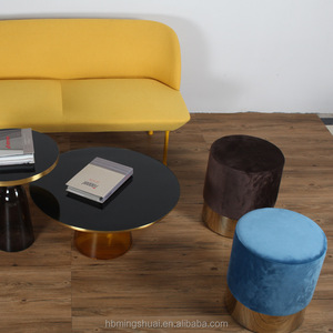 <span class=keywords><strong>Sedie</strong></span> da Pranzo Stile Mid-Century Economiche, Sedia in Tessuto, Sgabello Rotondo in Velluto, <span class=keywords><strong>Pouf</strong></span> <span class=keywords><strong>con</strong></span> Base in Acciaio Inossidabile - Product Image 3