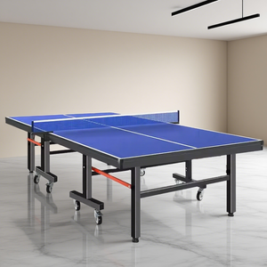 Mesa <span class=keywords><strong>de</strong></span> Tenis <span class=keywords><strong>de</strong></span> Mesa Profesional para Interiores, Moderna, Móvil y Plegable, <span class=keywords><strong>con</strong></span> Red, Pelotas y Raquetas - Product Image 5