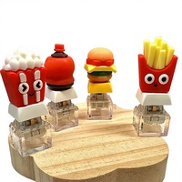 En gros Porte-clés Fidget à interrupteur mécanique, design Fast Food 3D (Burger, Frites, Popcorn, Soda), Keycap ABS anti-stress à clic