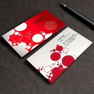 Anpassbare Visitenkarte mit benutzer definiertem Logo Rot-Weiß-Kreis muster Doppelseitiger Digitaldruck Geprägtes Finish - Product Image 6