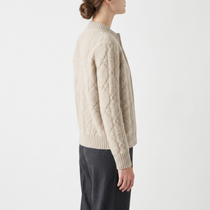 Cardigan in <span class=keywords><strong>Cashmere</strong></span> da <span class=keywords><strong>Donna</strong></span> con Zip, Collo Alto, Lavorazione a Trecce, Maglione Spesso per l'Ufficio in Inverno - Product Image 4