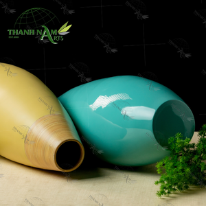 Color personalizado moderno minimalista elegante brillo diseño en espiral ecológico jarrón de bambú conjunto de mesa decoraciones para el hogar - Product Image 5