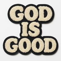 Patch en chenille à repasser personnalisé, grand format, « Dieu est bon tout le temps », vente en gros, conception gratuite