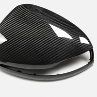 Coque de rétroviseur automobile personnalisée en fibre de carbone sergé brillant avec supports à clip et ouverture de garniture inférieure