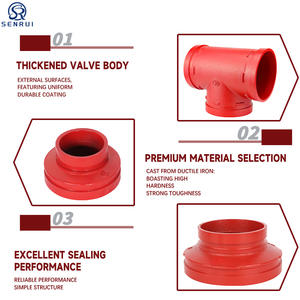 אביזר צנרת מחורץ 1-24 אינץ' להגנה מפני אש RAL3000 מרפק כיבוי אש, אוגן, טי מפחית, מחבר גמיש, מחבר קשיח - Product Image 5