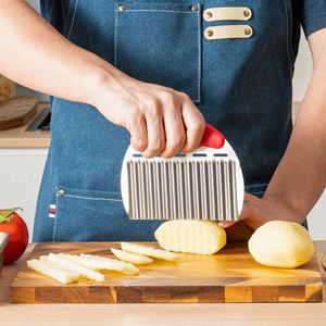 Custom Design Large Crinkle French Fry Slicer Potato Knife Cutter Fruit <b>Vegetable</b> Wavy <b>Chopper</b> - Product Image 3