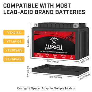Batterie de remplacement au plomb-acide AMPXELL 12V 6Ah CCA180A AMX12-60FQ pour moto, haute performance, vente chaude du fabricant - Product Image 6