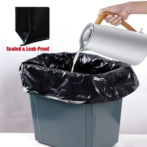 Sacchi per Rifiuti Rinforzati in PE, Sacchetti per Pulizia e Stoccaggio, Nero Opaco con Apertura Piatta, 5-in-1, per Uso in Supermercato - Product Image 1