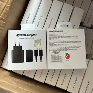 Fast <b>charging</b> 45W PD <b>adapter</b> charger for samsung Galaxy US EU UK power <b>adapter</b> plug with USB type C 5A cable OEM custom logo - Product Image 4