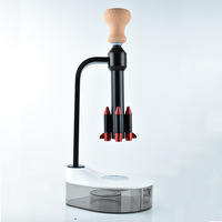 Chicha électronique en forme de fusée avec miroir, lumière LED, grande production de fumée, design arabe créatif, en alliage d'aluminium, pour bureau, e-chicha virale