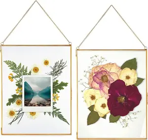 Tùy Chỉnh Kích Thước Hai Mặt Kính Nhôm Brass DIY Cổ Điển Tác Phẩm Nghệ Thuật Hiển Thị Khung Kim Loại Tường Treo Hình Ảnh Khung - Product Image 1