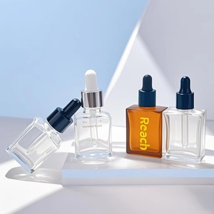 Botella con Gotero Cuadrada de 15 ml de Alta Transparencia con Fondo Grueso y Forma Plana para Suero para el Cuidado de la Piel, Incluye Caja de Empaque Cuadrada - Product Image 3