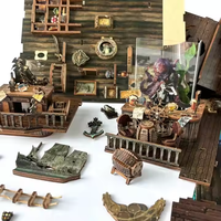 Hamaileon Jouet DIY Modèle Micro 3D Book Nook Puzzle Nouveau Monde Bateau Pirate SQ36 Décoration de la Maison Étagère Décorative Kit