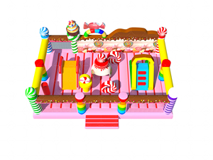 Màu sắc thương mại Inflatable vui vẻ thành phố lớn Bouncer lâu đài Trampoline Inflatable trượt ngọt ngào cho trẻ em - Product Image 2