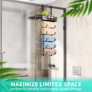 Modern Eco-friendly Bathroom <strong>Towel</strong> Rack Holder 6-Tier Floor Mounted Rolled <strong>Towel</strong> Storage Organizer Metal Shelf Basket - Product Image 6