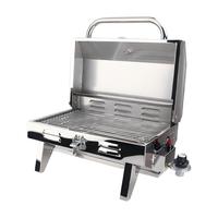 Barbecue marin pour bateau, finition brossée en acier inoxydable 304, thermomètre intégré, allumage par bouton-poussoir, pieds pliables, couvercle verrouillable pour yacht, voilier