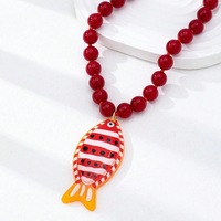 Collier tendance SongYi surdimensionné avec perles en forme de poisson-clown tropical, bijou fantaisie coloré et audacieux, thème océan, été, plage