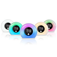 Venta Directa de Fábrica ABIS, Altavoz Inteligente Inalámbrico RGB con 5 Luces LED de Llama y Alexa para Reloj Despertador, Salida de 5W, 8 Horas de Duración de la Batería