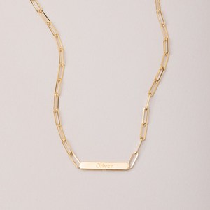 Tout nouveau collier à barre horizontale en acier inoxydable doré personnalisé <span class=keywords><strong>monde</strong></span> lettre nom Date <span class=keywords><strong>maman</strong></span> collier avec initiales pour enfants - Product Image 5