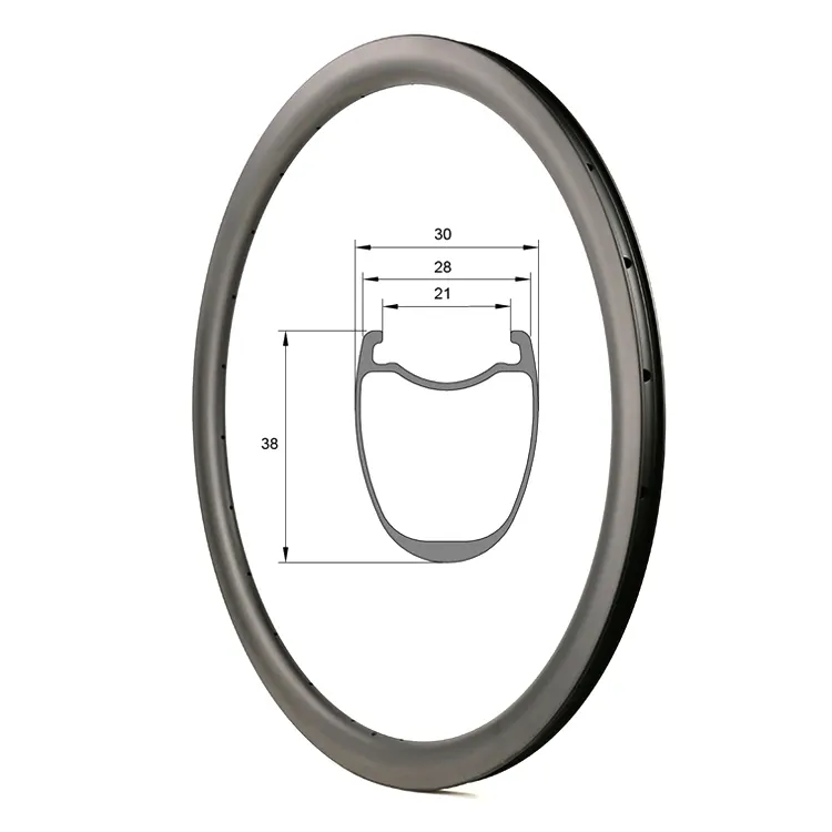 700c Bike Wheels 38mm Carbon Fiber Bike Rim 24 Hole Width 28mm Carbon Rims 700c Disc Brake