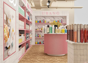 Mostrador de barra de Perfume personalizado de alta calidad, iluminación LED, vitrina de vidrio cosmético para decoración de muebles de tienda de maquillaje - Product Image 5