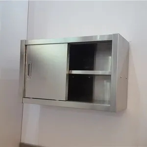 Armadio da cucina personalizzato in acciaio inossidabile con porta scorrevole/armadio da cucina commerciale all'ingrosso S/S