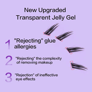 رموش صناعية مخصصة بدون غراء ذاتية اللصق نباتية على شكل مجموعات - Product Image 4