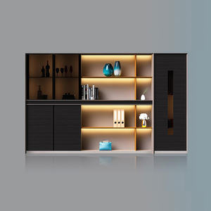 خزانة ملفات خشبية فاخرة من KMJ بتصميم أنيق مع إضاءة للاستخدام في المكتب والمنزل - Product Image 1