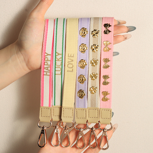 Biểu Tượng Tùy Chỉnh Vải Vòng Tay Keychain Ví Chìa Khóa Điện Thoại Chủ Ngắn Dây Buộc Điện Thoại Quyến Rũ Dây Đeo Keychain Cho Phụ Nữ - Product Image 1