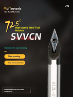 Barre de perçage anti-vibration HSS SVJCR/SVJCL 93 ° Outil de tournage interne pour tour CNC avec insert VC pour le fraisage de trous profonds