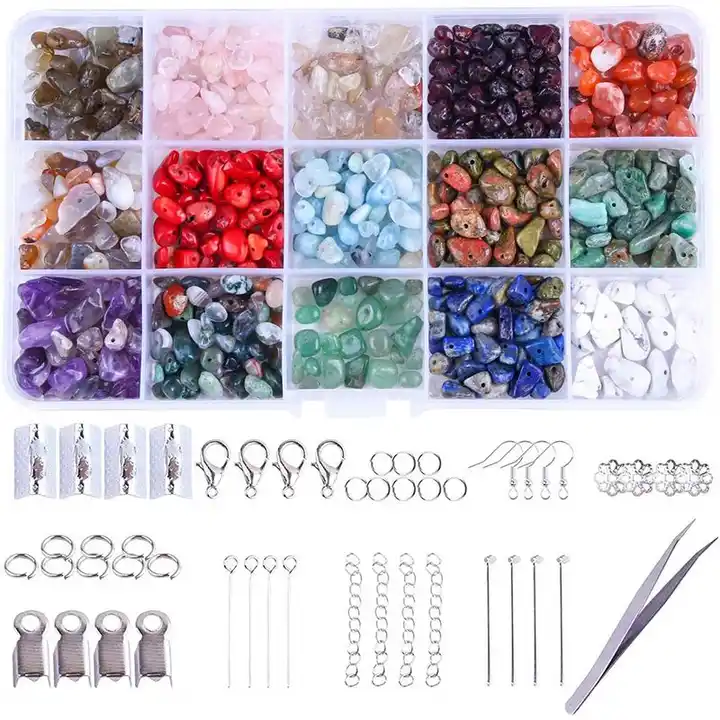 Source Natural Stone Beads Diy Bracelet Supplies For Jewelry Making 750 pcs  Natural gem beads (15 different colors) on m.