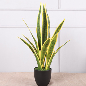 Artificial Snake Plant <b>Potted</b> Plastic Indoor Floor Decor High Simulation Leaves Various Sizes - Product Image 2
