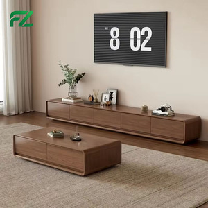 Mueble de <span class=keywords><strong>TV</strong></span> Moderno y Personalizable para Sala de Estar, con Múltiples Cajones, Estructura de Aluminio con Aspecto de Madera, para Televisores de 65+ Pulgadas - Product Image 1